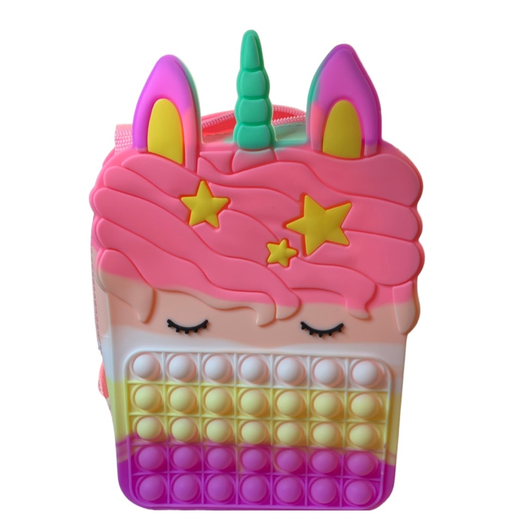 Unicorn push bubble pop backpack.